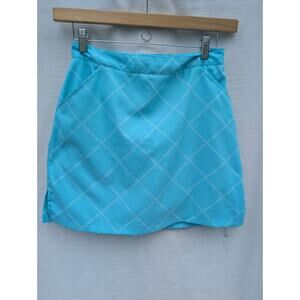 Coral‎ Bay Women's Golf Skirt Skorts Sz 6 Aqua Diamond Pattern Tennis Pickleball